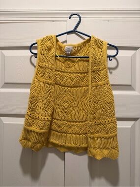 a new day Bright Yellow Openwork Knit Tank